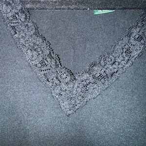 Ralph Lauren black Lace Trim top sz PL